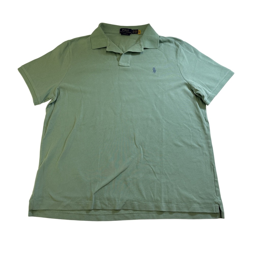 Polo Ralph Lauren Mens XL Classic Fit Sage Green Short Sleeve Cotton Polo Shirt